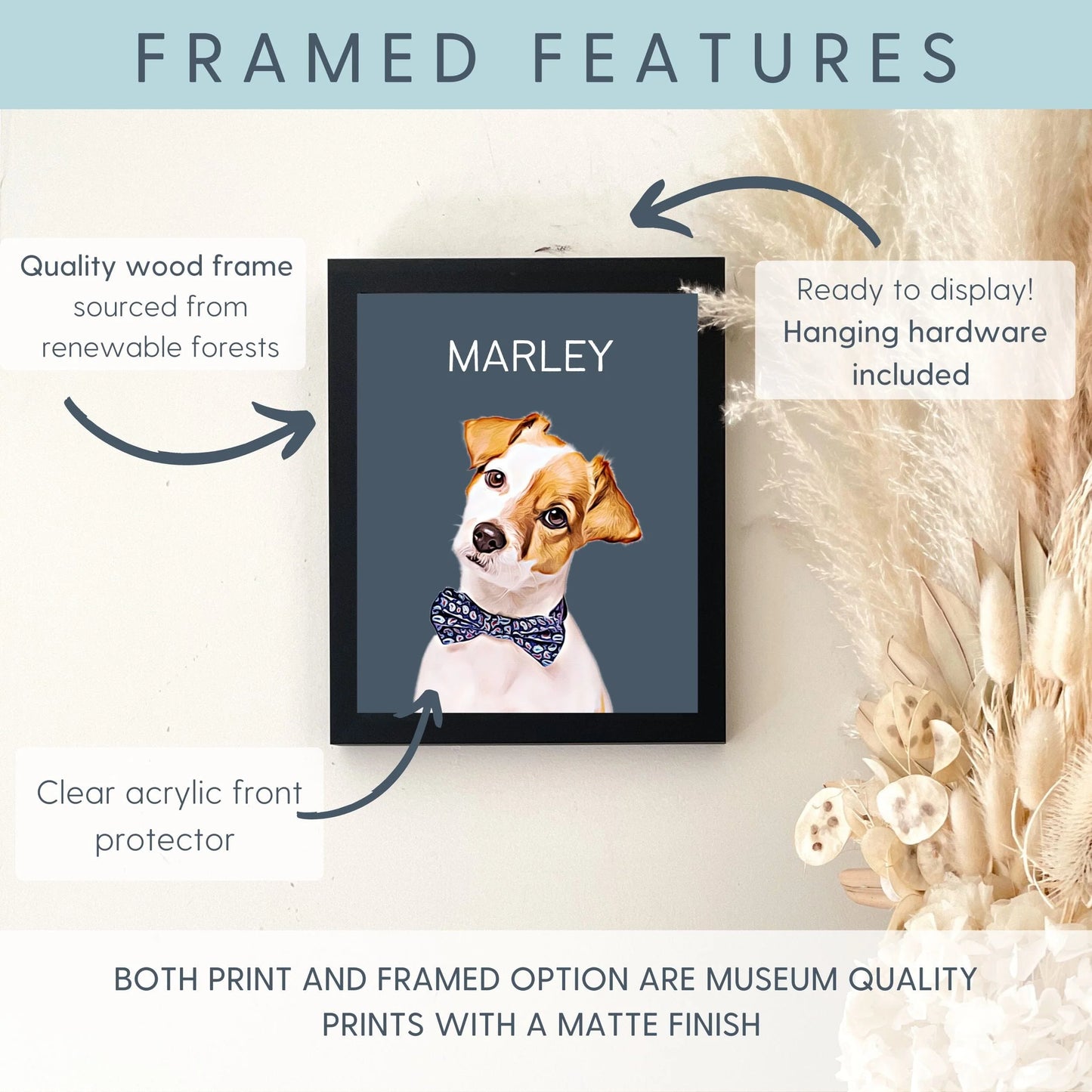 Custom Pet Portrait - Pet Photo + Name
