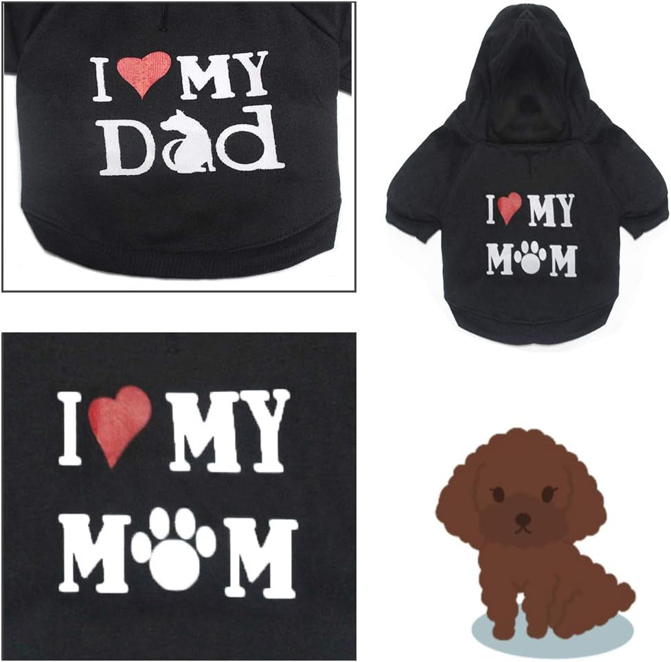 Small Dog Clothes Dog Hoodies Winter Dog Sweater Soft Thickening Black Puppy Sweater for Small Medium Dogs Boy 2Pack