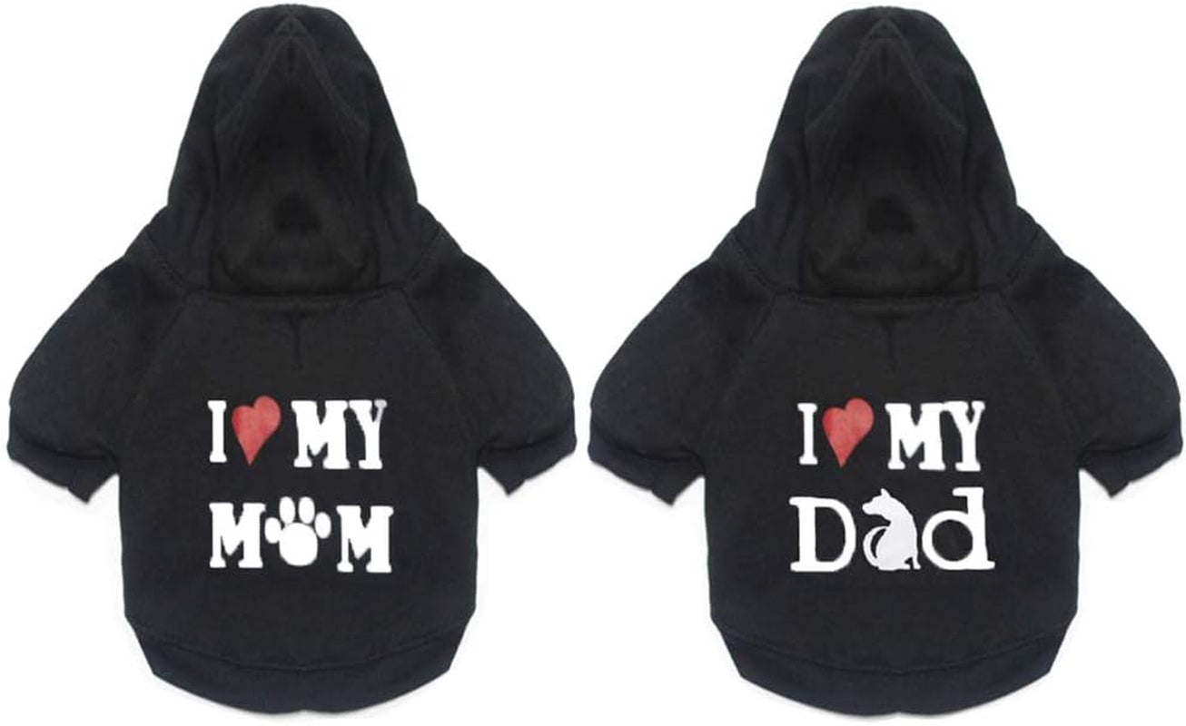 Small Dog Clothes Dog Hoodies Winter Dog Sweater Soft Thickening Black Puppy Sweater for Small Medium Dogs Boy 2Pack