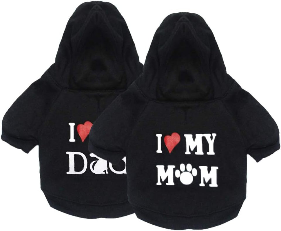 Small Dog Clothes Dog Hoodies Winter Dog Sweater Soft Thickening Black Puppy Sweater for Small Medium Dogs Boy 2Pack
