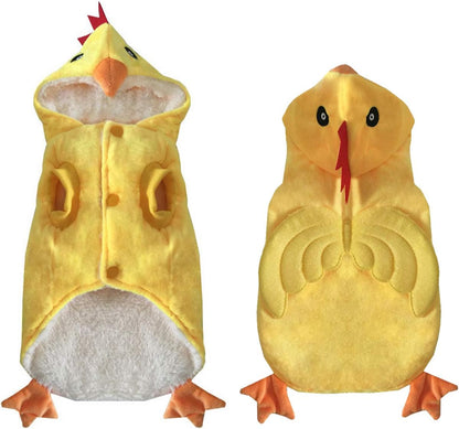 Dog Chicken Costume Pet Halloween Christmas Cosplay Costumes Funny Puppy Cat Winter Coat Hoodie Outfits Sweater Clothes
